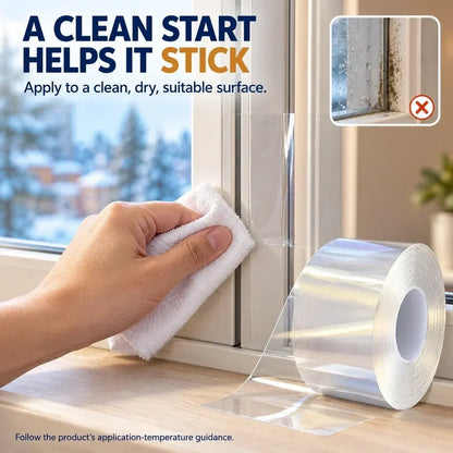 💨 Draft Stopper Clear Seal Tape – Keep Cold Air Out & Lower Energy Bills 🥶💡