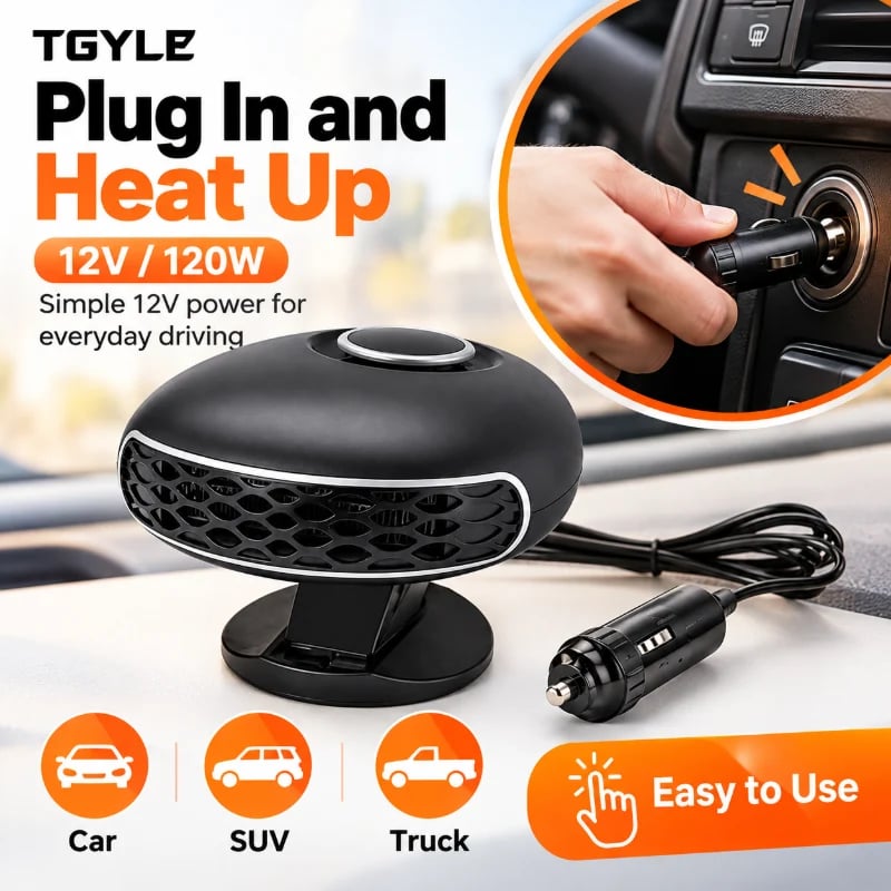🌟✨ Portable Car Heater Defroster with 360-Degree Rotating Base