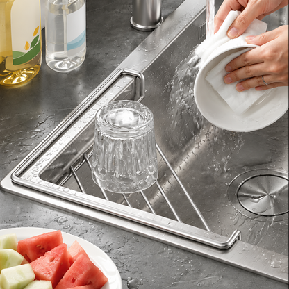 2PCS Stainless Steel Corner Sink Shelf with Triangular Open Wire Rack Design, Drainage and Raised Side✨