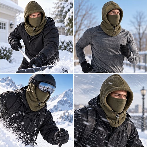 🔥🥶Fleece Double Layer Integrated Mask Hat