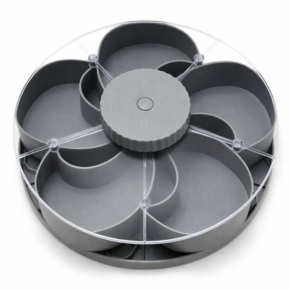 🍽️ Rotating 5-Compartment Snack Tray