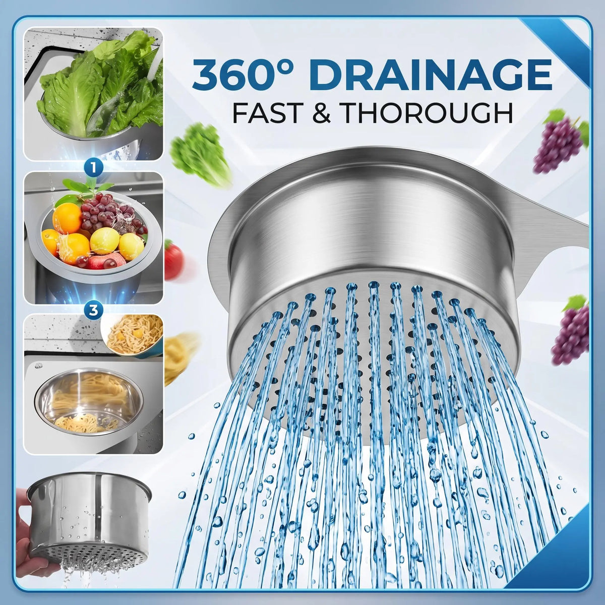 🔥 48% OFF 304 Stainless Steel Hanging Sink Strainer Basket – Rinse, Drain & Prep With Ease