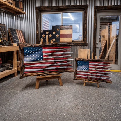 🇺🇸 Handcrafted 3D Wooden American Flag Wall Art | Rustic Patriotic Home Decor
