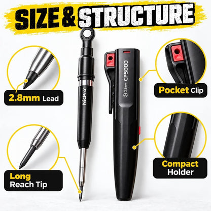 ✏️ Reusable Construction Pencil with FREE 10-Piece Lead Refill Case