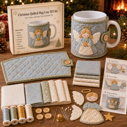 Christmas Mug Cozy Sewing Kit – 6 Festive Appliqué Designs