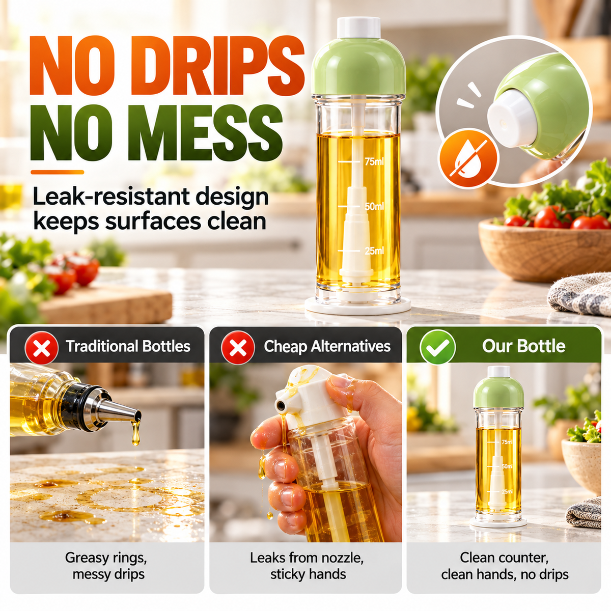 🌿 2-in-1 Nano Oil Sprayer & Dispenser for Healthy Cooking 🥗