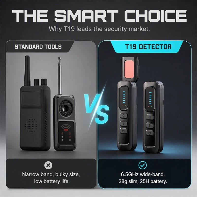 🔍 T19 6-in-1 Hidden Camera Detector – RF, GPS & Bug Finder for Privacy Protection