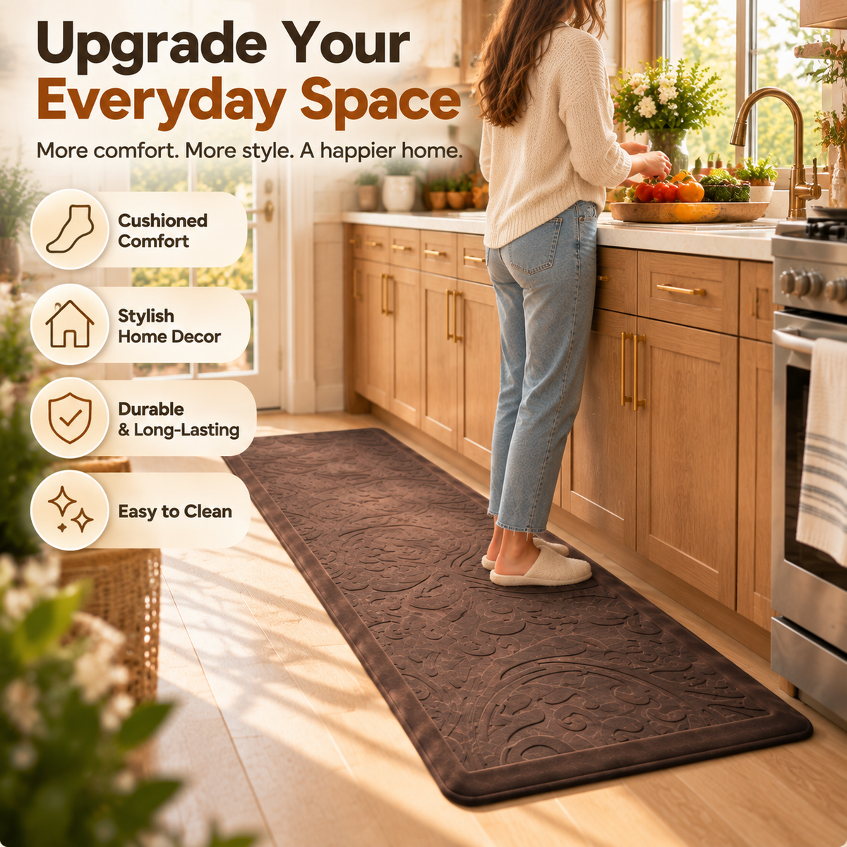 🏆 Cushioned Kitchen Mat Runner – Comfort Meets Kitchen Style