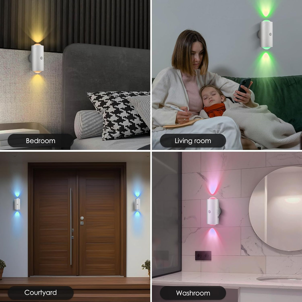 💡🌈Smart LED Motion Sensor Night Light – RGB Gradient Dimmable Wall Lamp