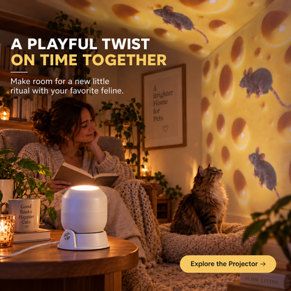 🎄Cheese & Mouse Cat Projector – Indoor Fun for Curious Cats