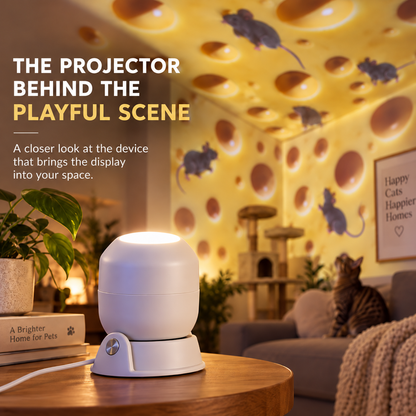 🎄Cheese & Mouse Cat Projector – Indoor Fun for Curious Cats
