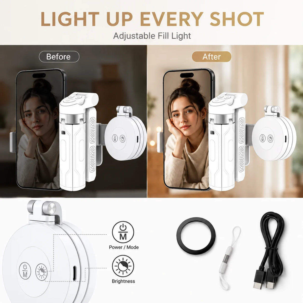 📸 Zoomable Magnetic Palm Grip | Selfie Stick & Tripod（🌟Compatible with all  phones）