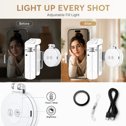 📸 Zoomable Magnetic Palm Grip | Selfie Stick & Tripod（🌟Compatible with all  phones）