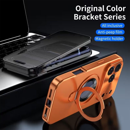 Privacy Screen & Magnetic Phone Case  work with iPhone Stand Ring Holder
