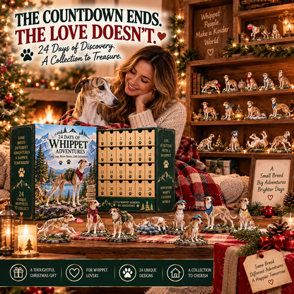 🐾 24 Days of Whippet Adventures –  💛Christmas Advent Calendar | 24 Unique Dog Collectible Figurines