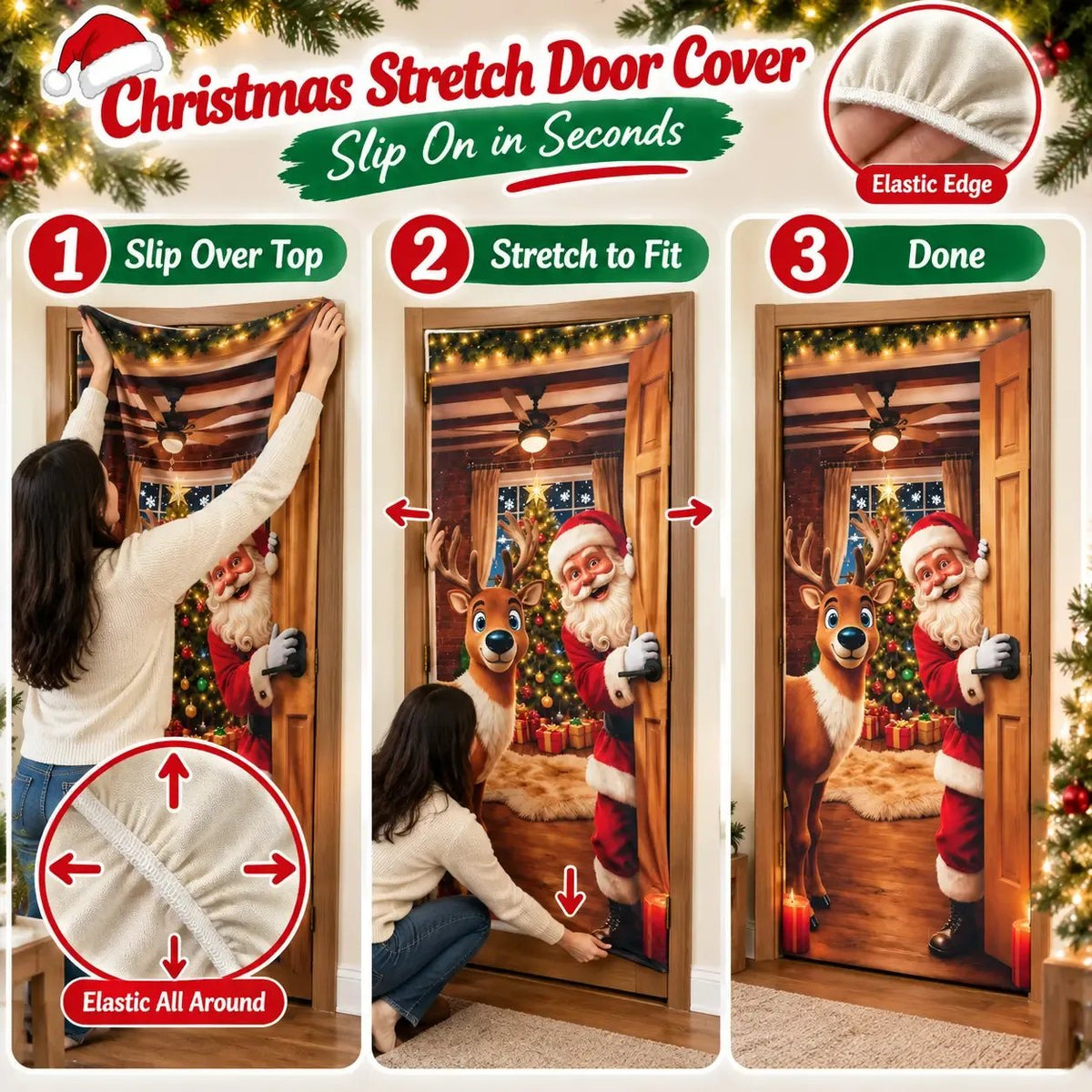 🎅 Santa Christmas Door Cover – Instant Holiday Magic🎄