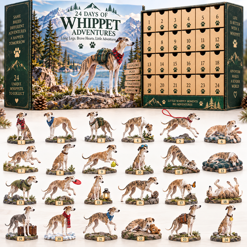 🐾 24 Days of Whippet Adventures –  💛Christmas Advent Calendar | 24 Unique Dog Collectible Figurines