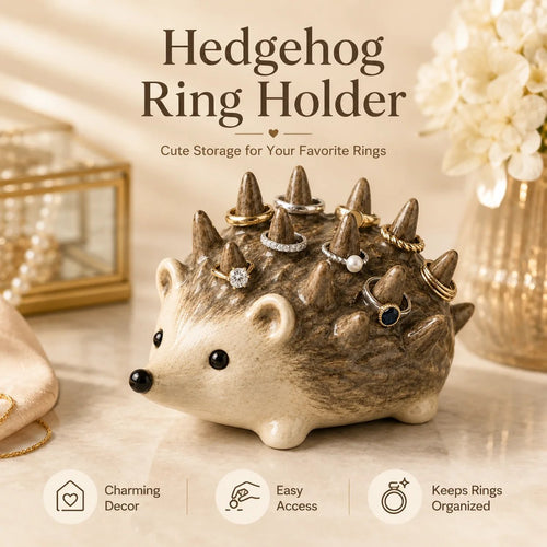 🔥 Handmade Hedgehog Ring Holder – Adorable Ceramic Jewelry Tray & Gift for Her