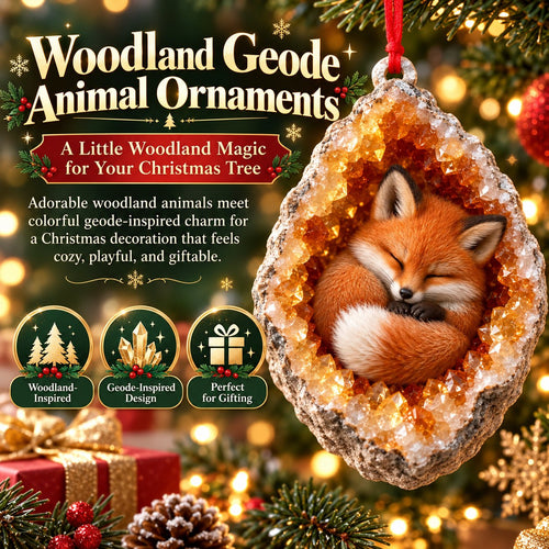 🎄 Woodland Geode Animal Ornaments | 10 Christmas Designs