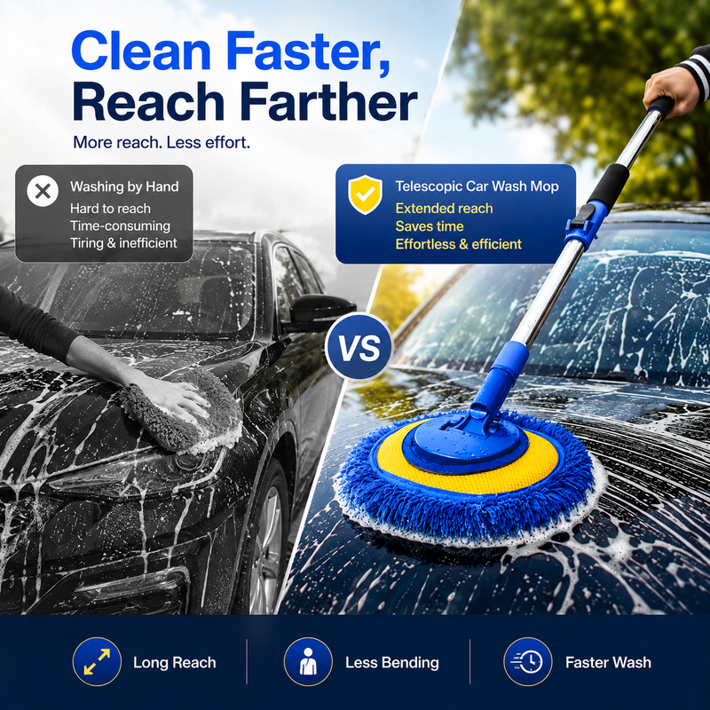 Dual Magnetic Car Windshield Cleaner | Streak-Free Auto Glass Cleaning Kit