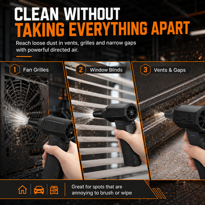 Cordless Turbo Air Duster – Powerful Rechargeable Cleaner for Cars, Garages & Workspaces