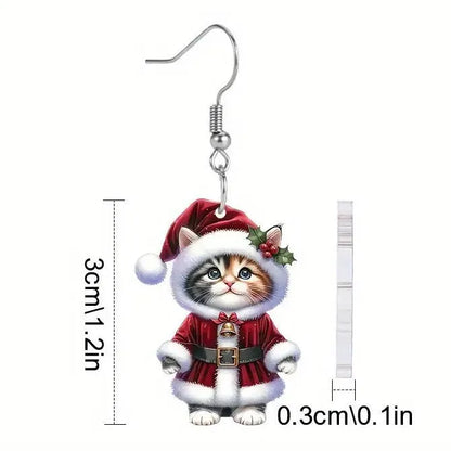 🐱Santa Cat Christmas Earrings