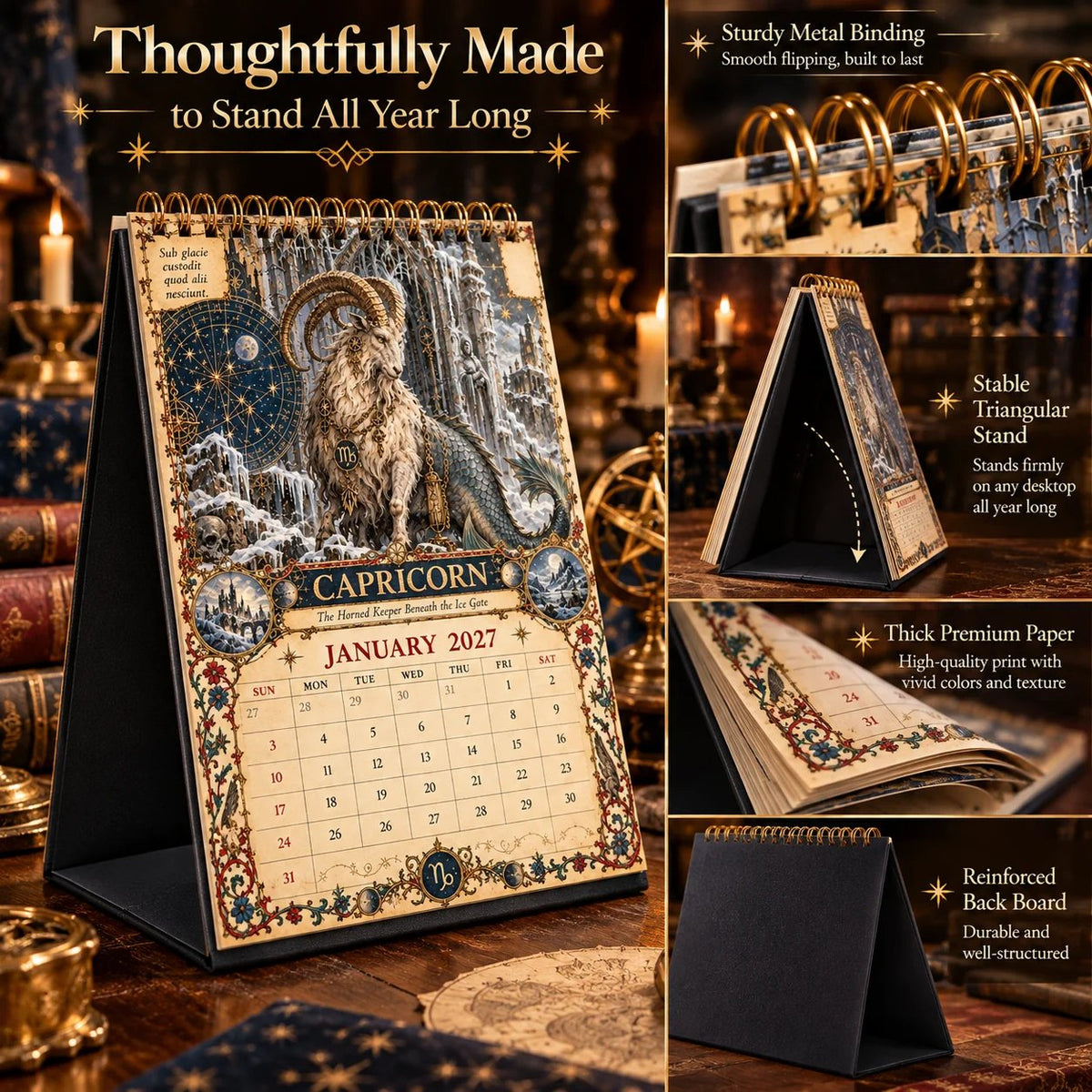 📅✨2027 Zodiac Grimoire Calendar™ | 12 Signs, 12 Forbidden Chapters