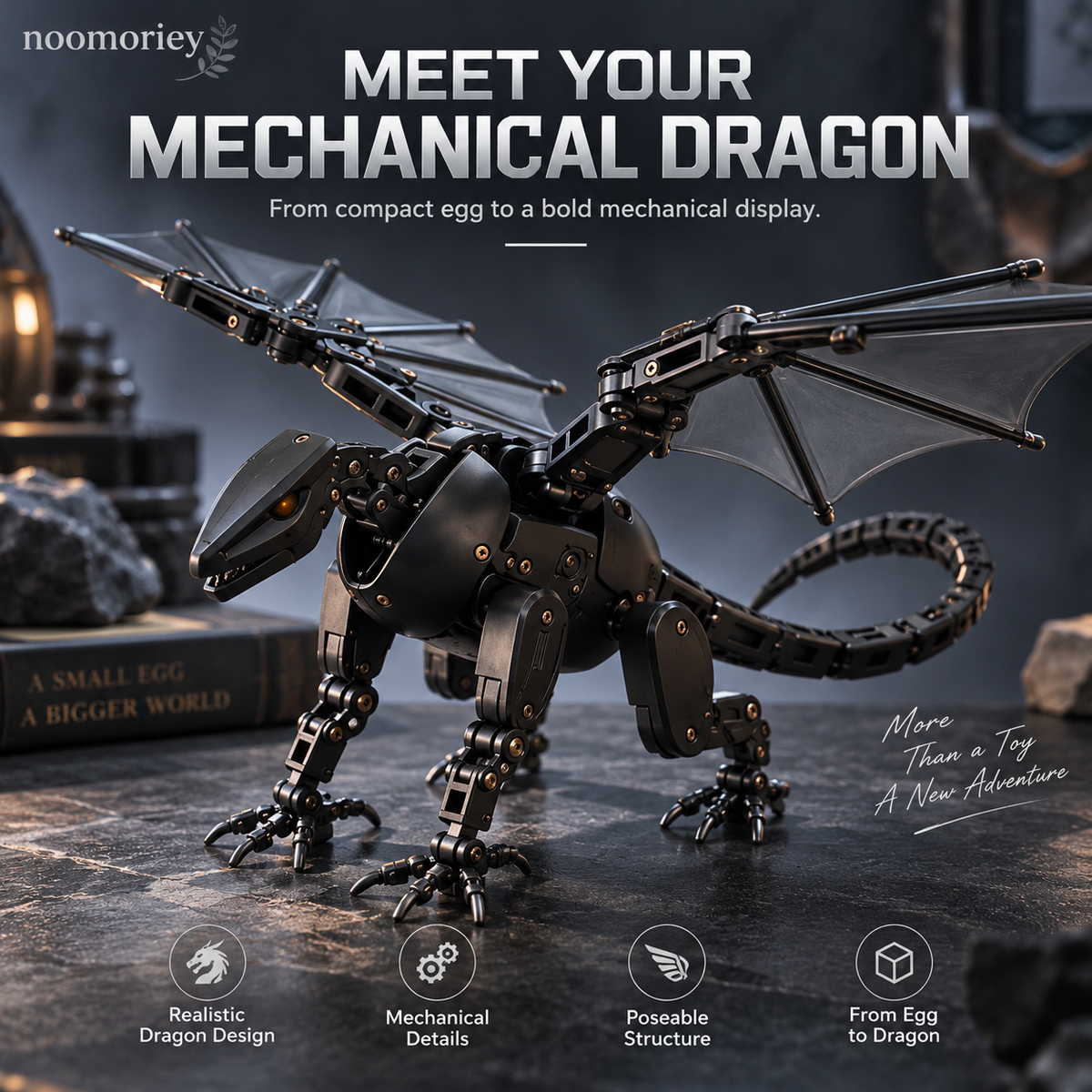 🥚🐉 DragonMorph – Egg to Dragon Transforming Mechanical Toy⭐️