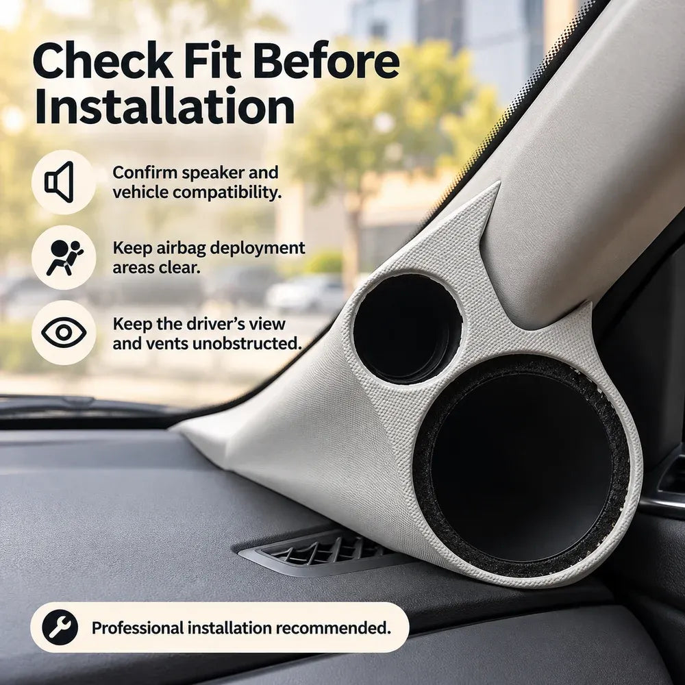 🚘 Dual-Opening A-Pillar Speaker Mounting Shell