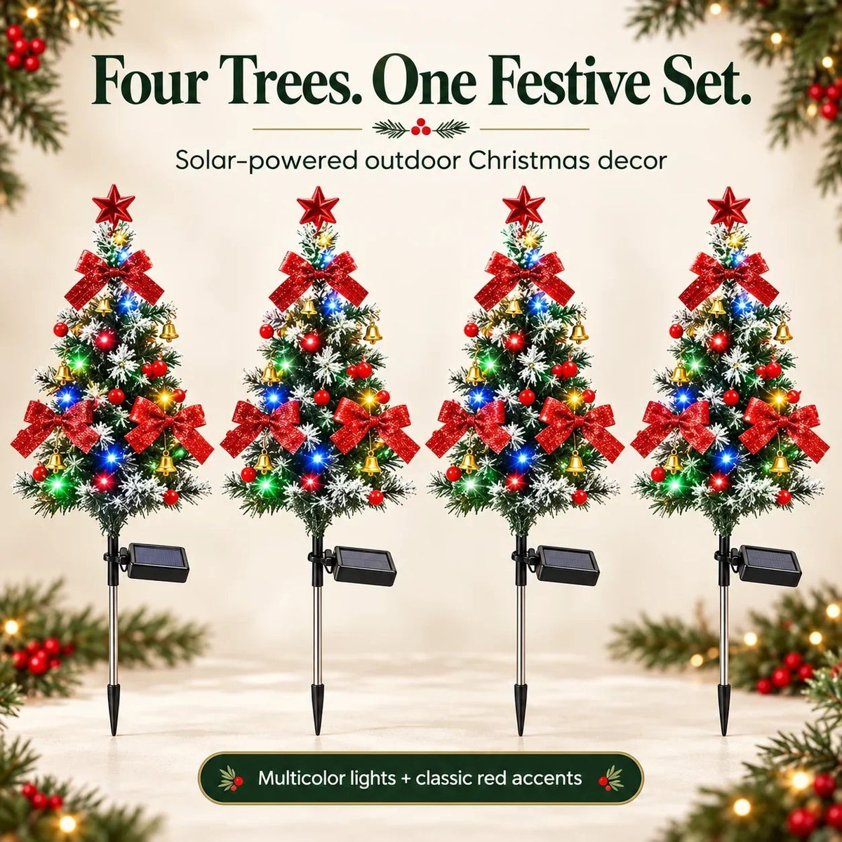 🎉🎄 Solar Christmas Tree Lights – DIY Outdoor Holiday Decor