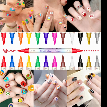 12/24 Colors Nail Art Pens – DIY 3D Markers for Drawing, Dotting & Manicure