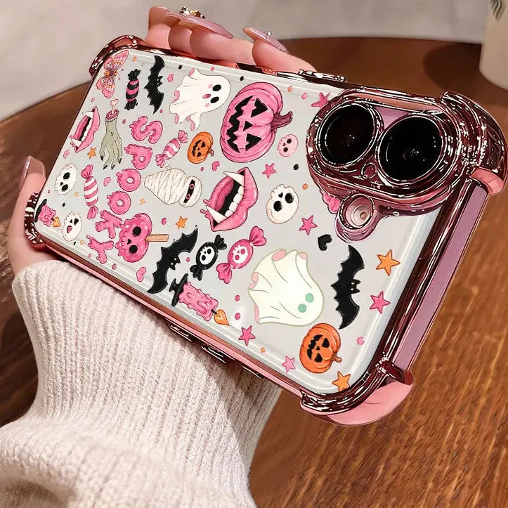 🎃Halloween Candy Ghost Phone Case – Cute Pumpkin & Ghost Design, Shockproof Magnetic Case