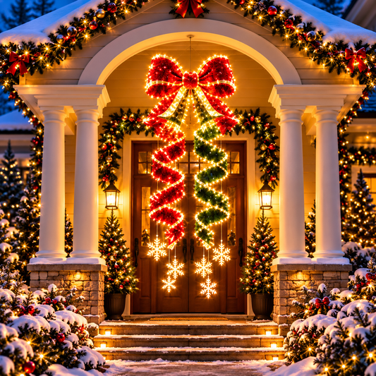 🎀Giant Lighted Christmas Bow Hanging Decoration✨