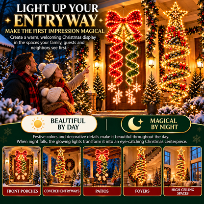 🎀✨Giant Lighted Christmas Bow Hanging Decoration
