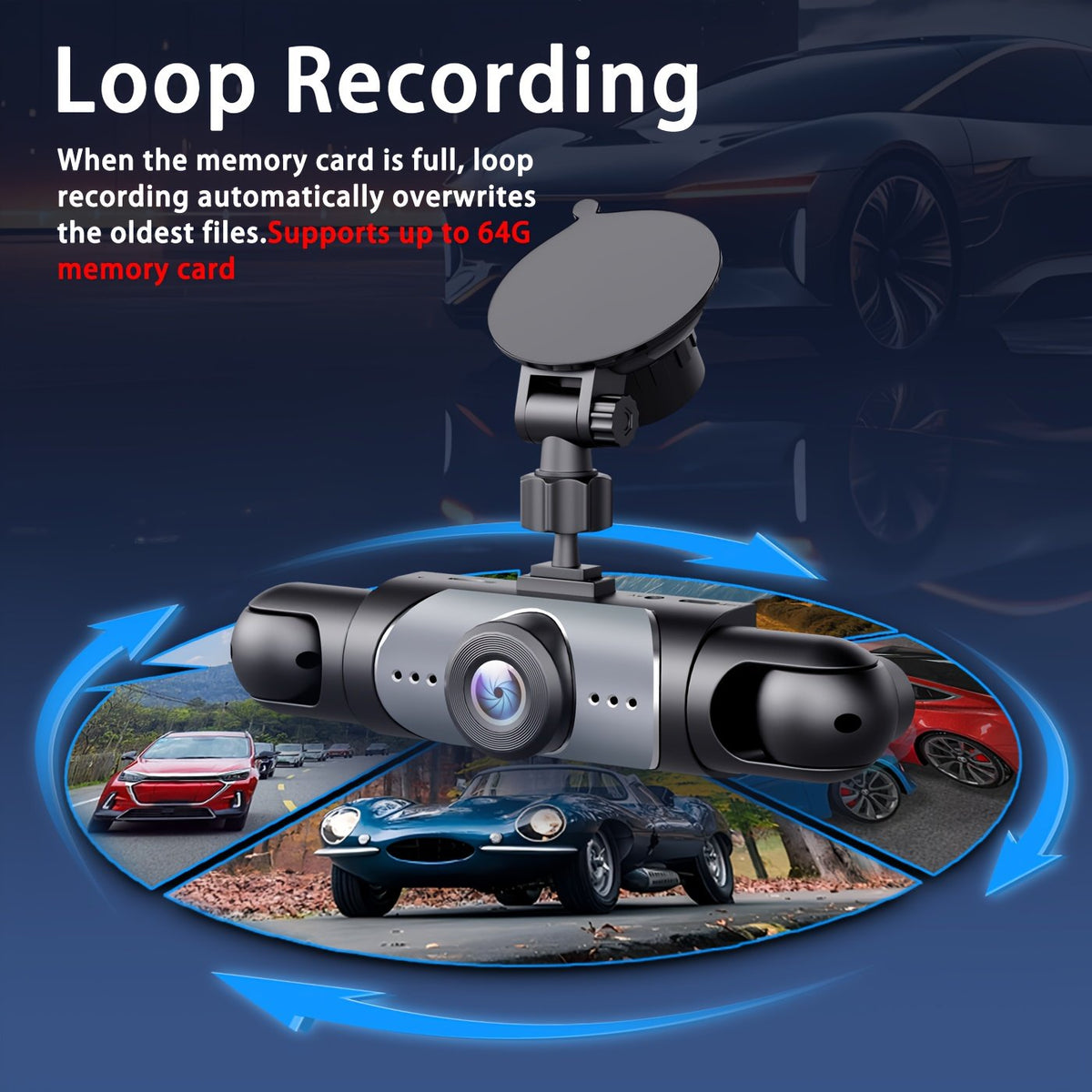 🚨[Best Seller] Stop Driving Blind! 4-Way Simultaneous Recording Dash Cam - 360° Full Coverage