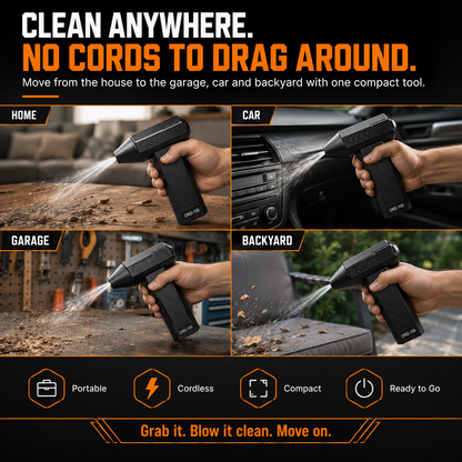 Cordless Turbo Air Duster – Powerful Rechargeable Cleaner for Cars, Garages & Workspaces