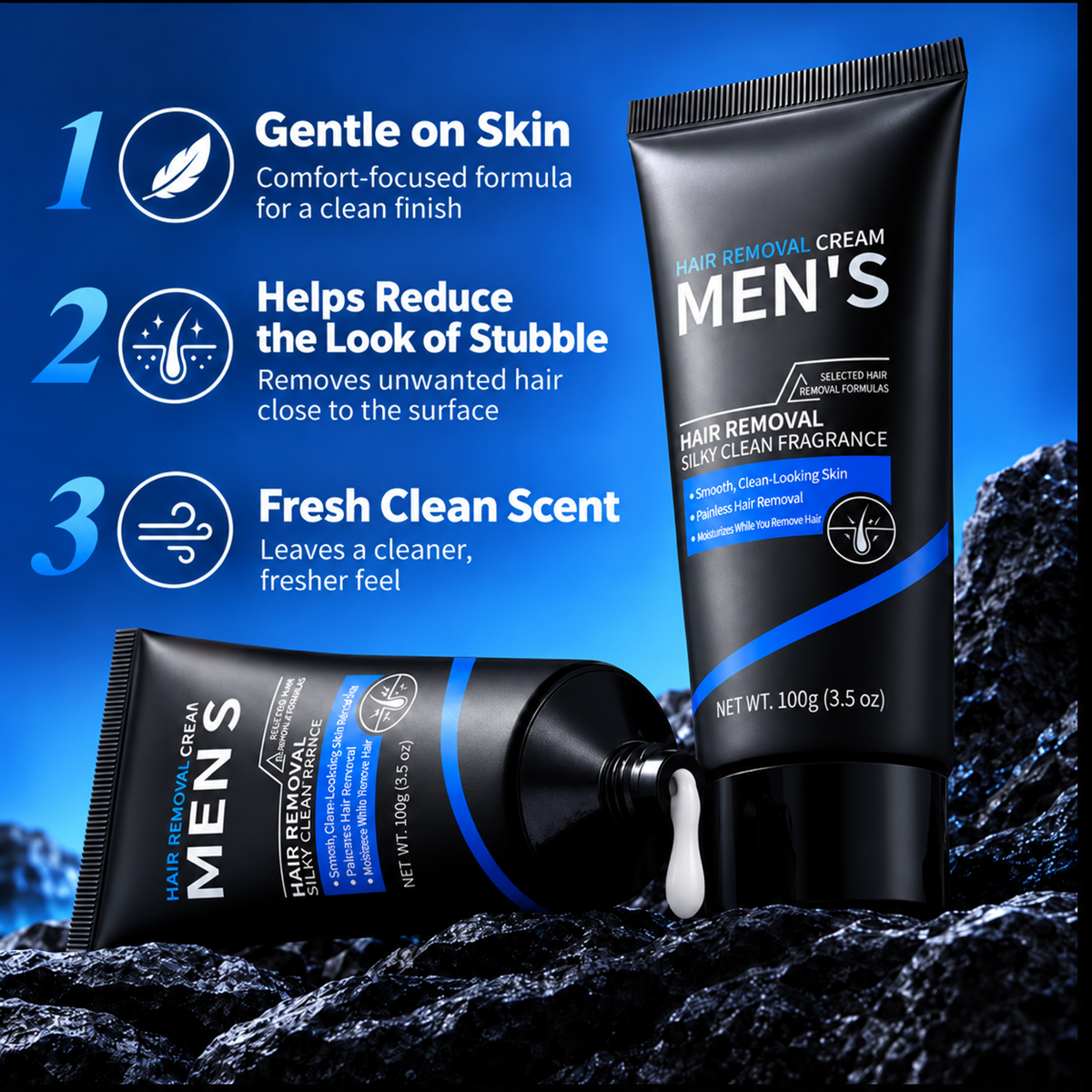 Men’s Hair Removal Cream – Smooth, Clean-Looking Skin for Chest, Arms, Legs & Back