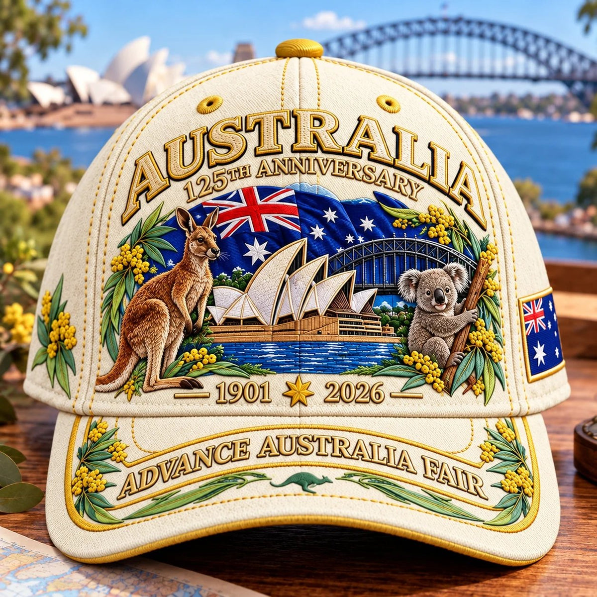 💝LAST DAY 49% OFF - 🦘 Australia 125th Anniversary 1901–2026 – Premium Embroidered Heritage Cap | Cotton-Poly Blend • Detailed Embroidery • Adjustable Fit 🇦🇺