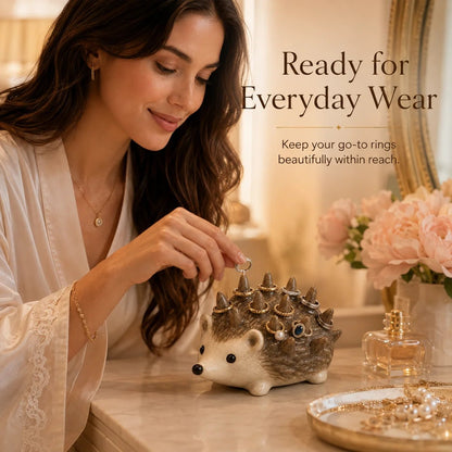 🔥 Handmade Hedgehog Ring Holder – Adorable Ceramic Jewelry Tray & Gift for Her
