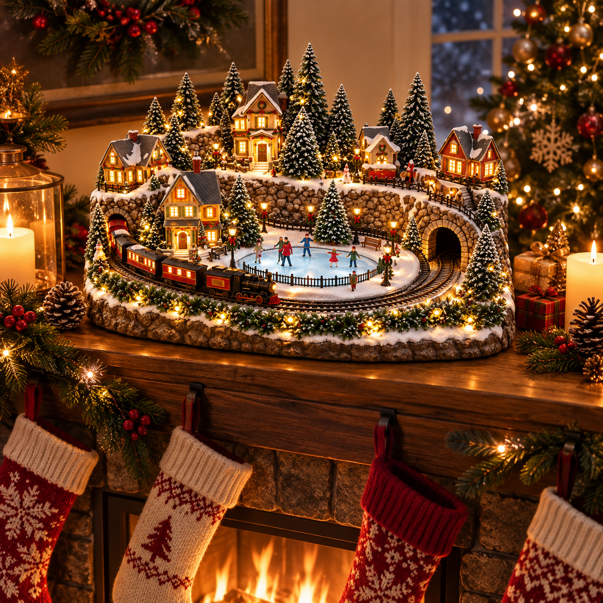 🚞🪄 49% OFF Today! ✨ Magical Christmas Train & Skating Rink – Bring Holiday Magic Home! ✨