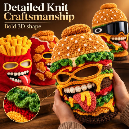 3D Fast Food Knit Balaclava - Thermal Ski & Snowboard Mask