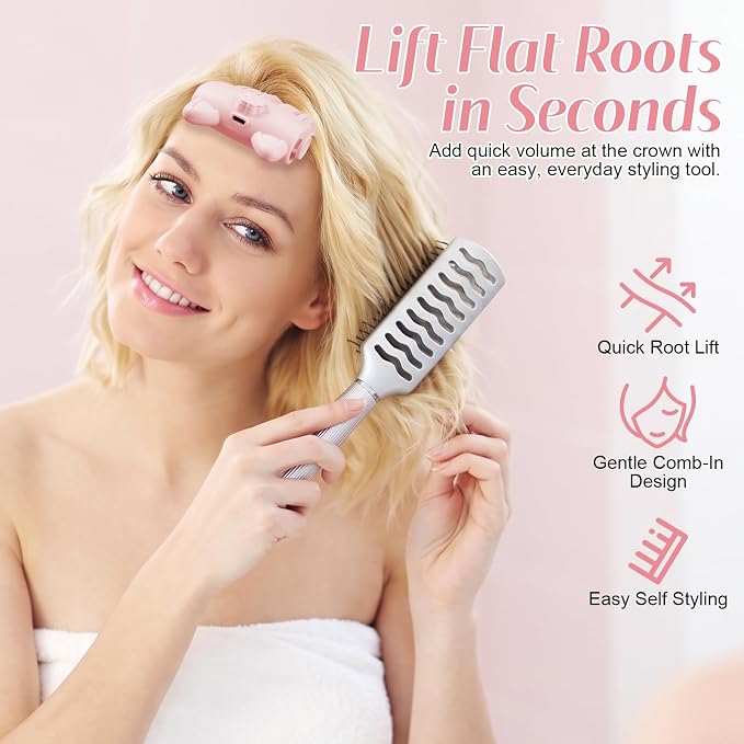 🎉48K+ Sold 💇 Wireless Heated Volumizing Root Lift Clip, Portable Travel Hair Styling Tool for Flat Fine Hair