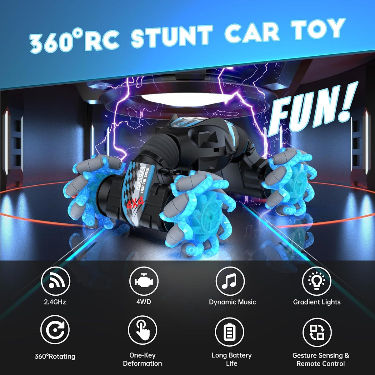 🚗RC Stunt Car with Hand Gesture Control