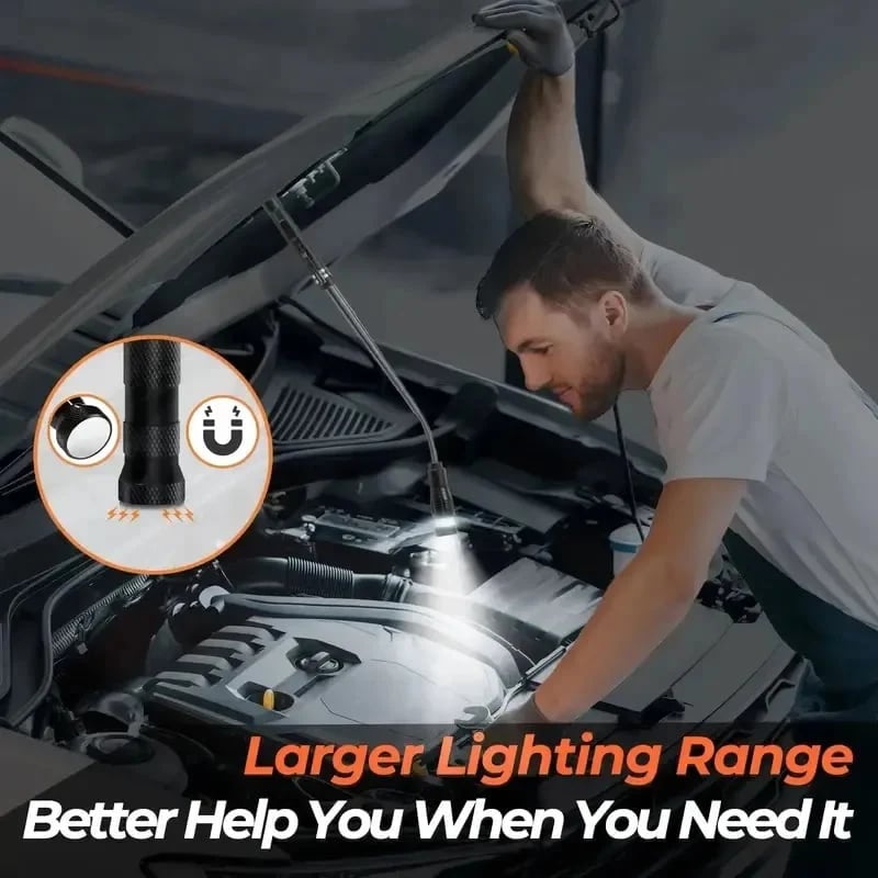 🌟✨ Extendable Magnetic Pickup Tool with LED Flashlight, Telescoping Magnet Retriever for Car Repair