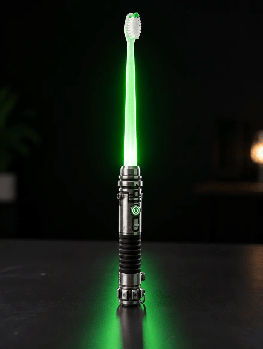Galactic Glow LED Manual Toothbrush ⚡Soft Bristles, Ergonomic Grip & 30-Day Replaceable Battery 🦷