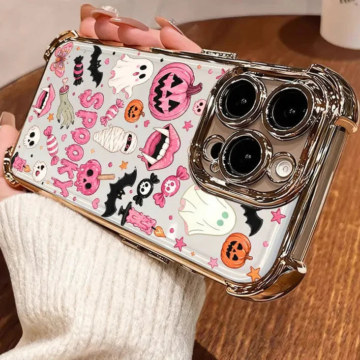 🎃Halloween Candy Ghost Phone Case – Cute Pumpkin & Ghost Design, Shockproof Magnetic Case