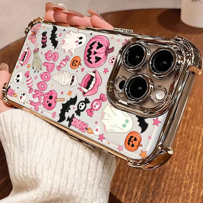 🎃Halloween Candy Ghost Phone Case – Cute Pumpkin & Ghost Design, Shockproof Magnetic Case