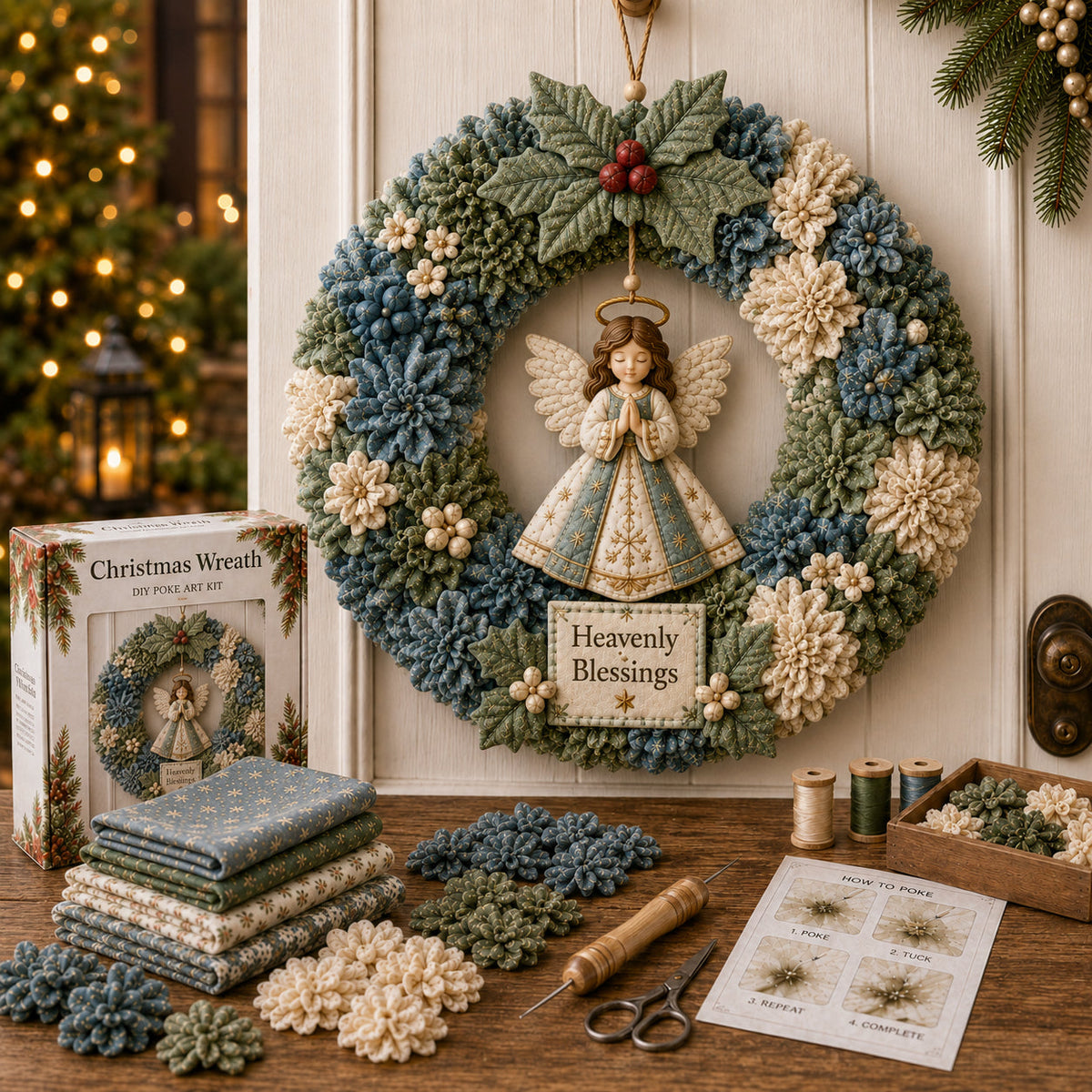 🎁🎄 3D Fabric Poke Wreath DIY Kit