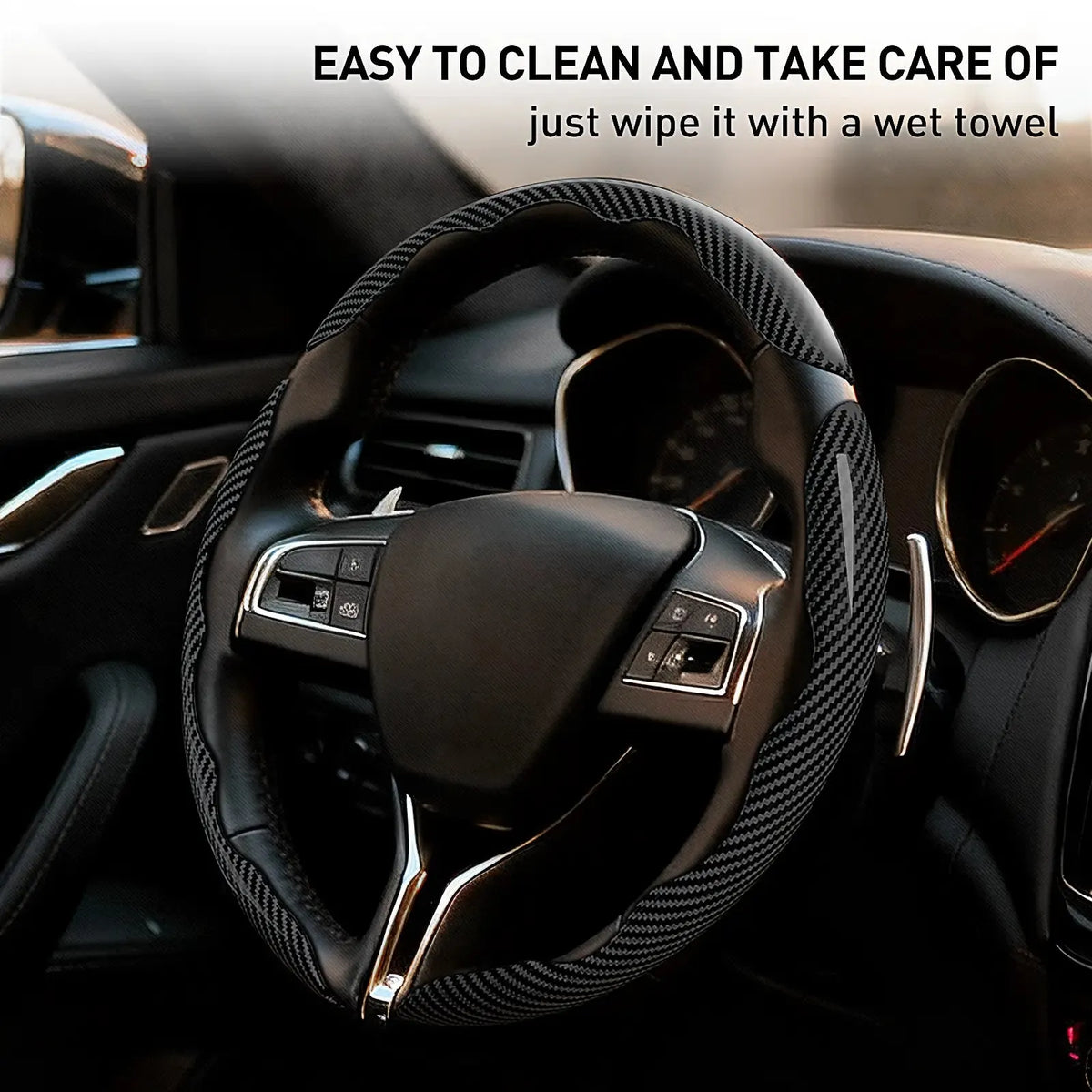 Non-Slip Car Steering Wheel Cover for 15 Inch Wheels
