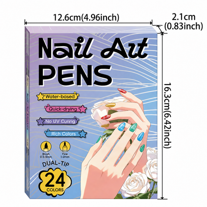 12/24 Colors Nail Art Pens – DIY 3D Markers for Drawing, Dotting & Manicure